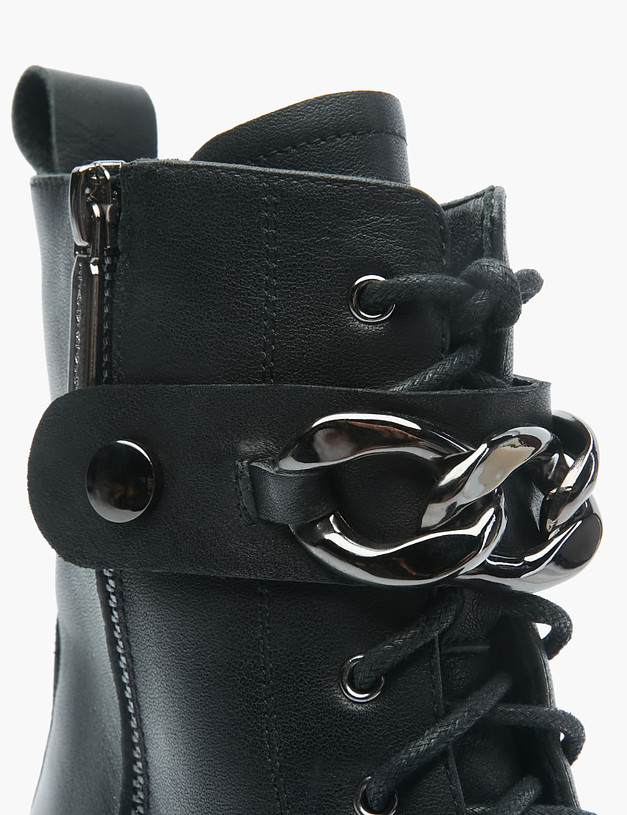 Черные кожаные женские ботинки MASCOTTE 102-220231-0102 | ракурс 6