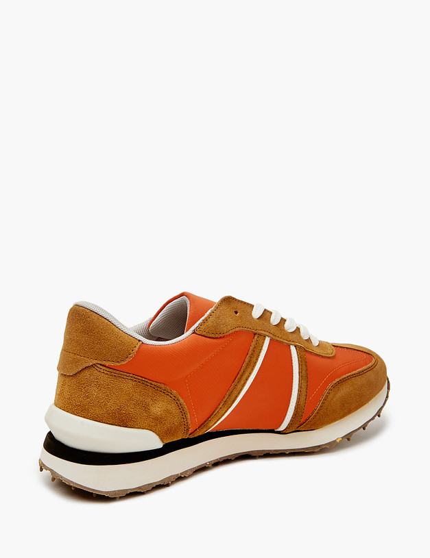 Оранжевые мужские кроссовки из текстиля и велюра MASCOTTE 128-4191121-0213 | ракурс 3