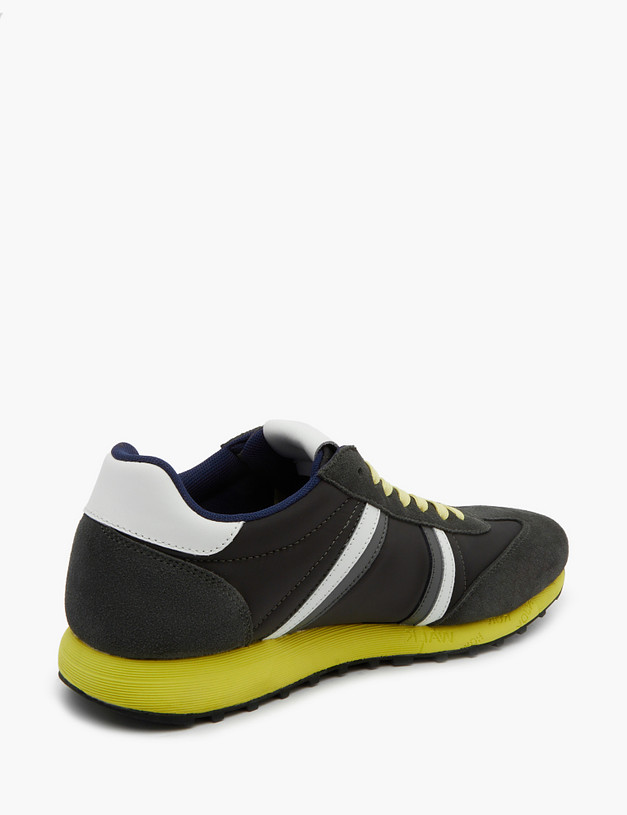 Серые мужские кроссовки из велюра и текстиля MASCOTTE 189-3115022-0210 | ракурс 4