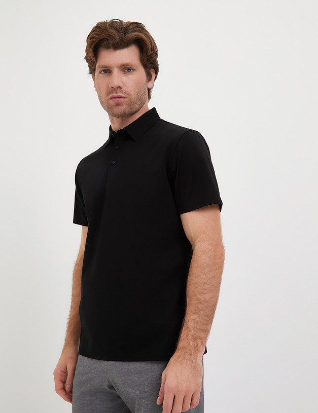Черная мужская футболка-поло MASCOTTE 873-4104-2602 | ракурс 1