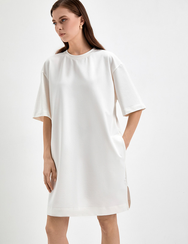 Платье-футболка молочного цвета MASCOTTE 790-3110-2601 | ракурс 5