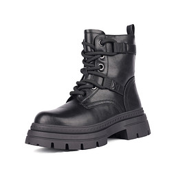 163-42WK-117SW Ботинки женские и.кожа/и.мех черн, INSTREET