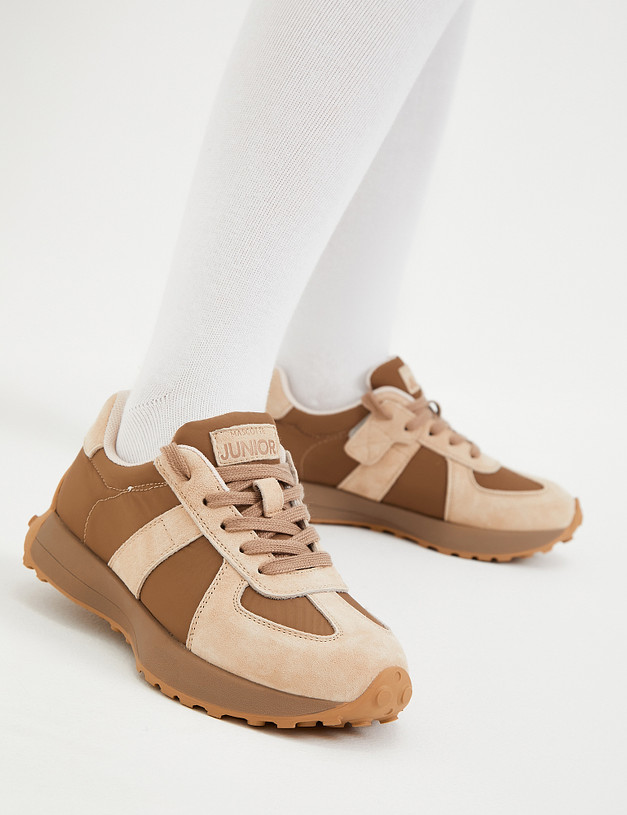 Бежевые кроссовки для девочек MASCOTTE 234-320721-0208 | ракурс 8