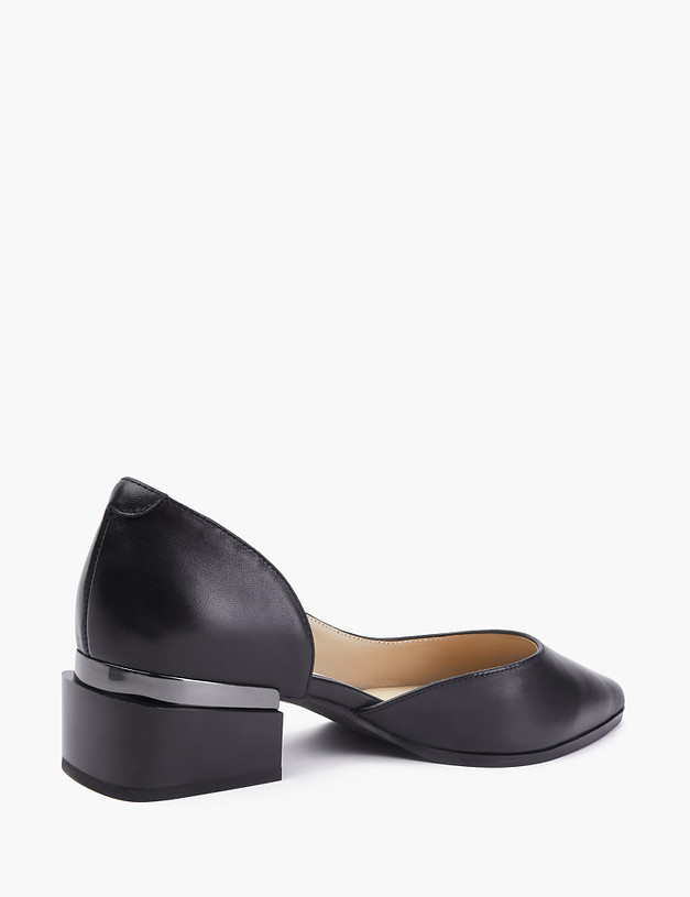 Черные женские туфли на фактурном каблуке MASCOTTE 126-212611-0502 | ракурс 3