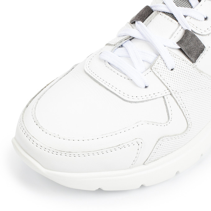 Белые мужские кроссовки из текстиля и кожи "Саламандер"