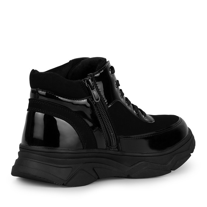Черные детские ботинки из лака MUNZ YOUNG