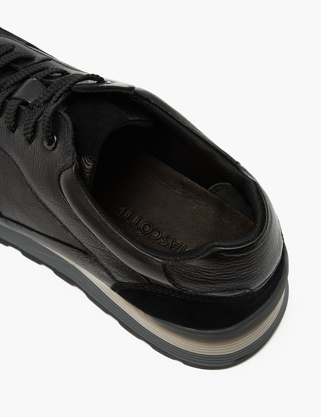 Черные кожаные мужские кроссовки MASCOTTE 58-3131223-3180M | ракурс 7