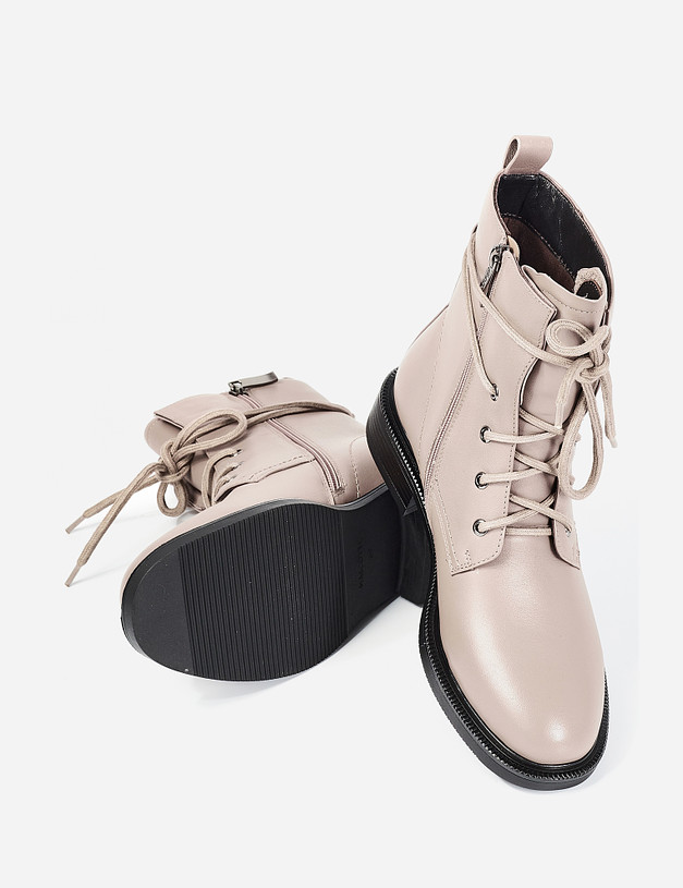 Бежевые женские ботинки из кожи MASCOTTE 99-92406210-4140M | ракурс 7