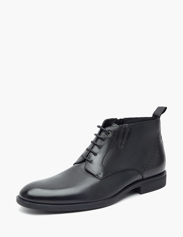 Черные мужские ботинки из кожи MASCOTTE 175-321222-0102 | ракурс 2