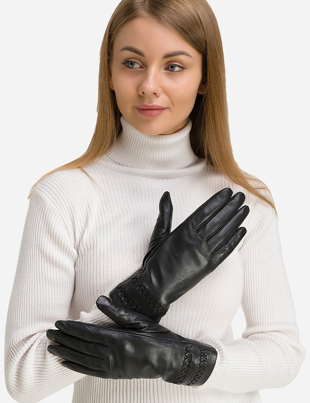 Черные женские перчатки MASCOTTE 709-0208-102 | ракурс 4