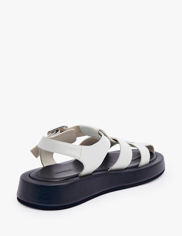 Белые женские сандалии из кожи MASCOTTE 66-3183111-6536M | ракурс 3