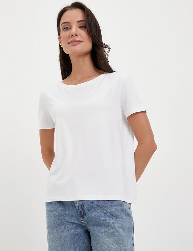 Белая женская футболка MASCOTTE 852-4102-7601 | ракурс 1
