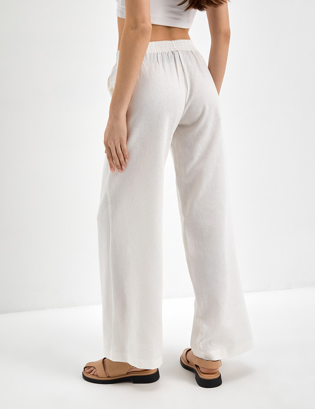 Женские льняные брюки с эластичным поясом MASCOTTE 790-3117-2701 | ракурс 6