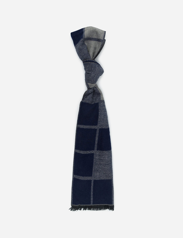 Синий мужской шарф MASCOTTE 730-0214-2403 | ракурс 1