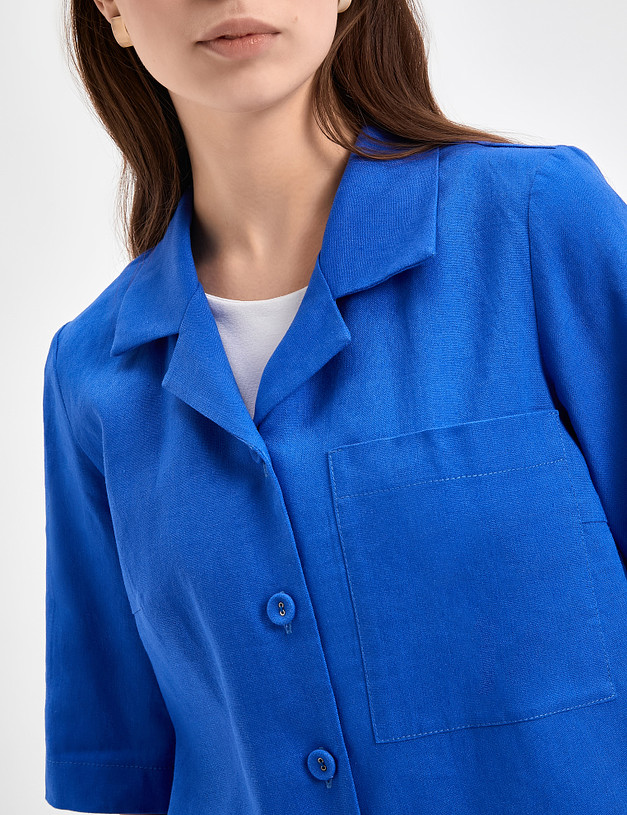 Синий женский жакет с укороченными рукавами MASCOTTE 790-3120-2703 | ракурс 5