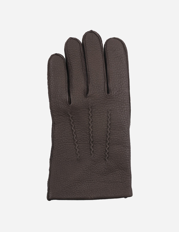 Коричневые кожаные мужские перчатки MASCOTTE 717-0214-109 | ракурс 1
