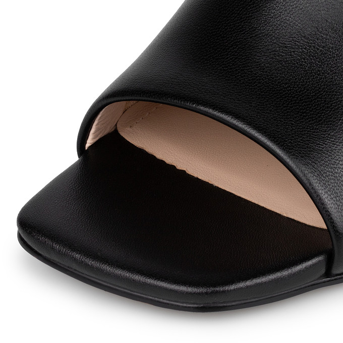 Черные женские сабо с открытым мысом на устойчивом каблуке «Томас Мюнц»