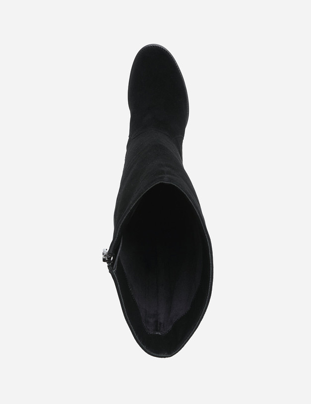 Черные женские сапоги на каблуке MASCOTTE 126-921721-0602 | ракурс 4
