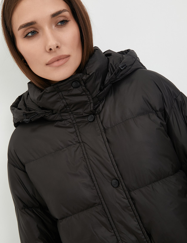 Черная женская дутая куртка с ярким подкладом MASCOTTE 234-3300-2402 | ракурс 6