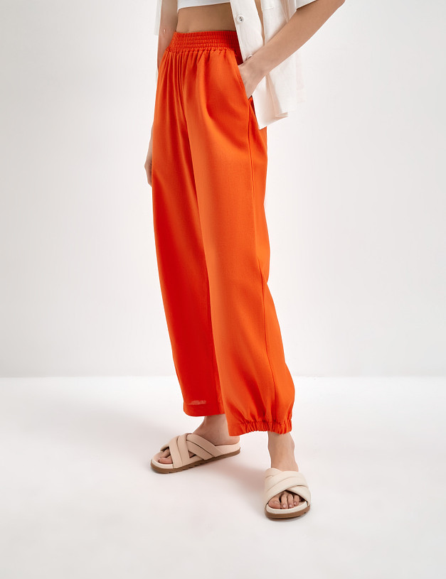 Оранжевые женские брюки-джоггеры MASCOTTE 790-3118-2713 | ракурс 2