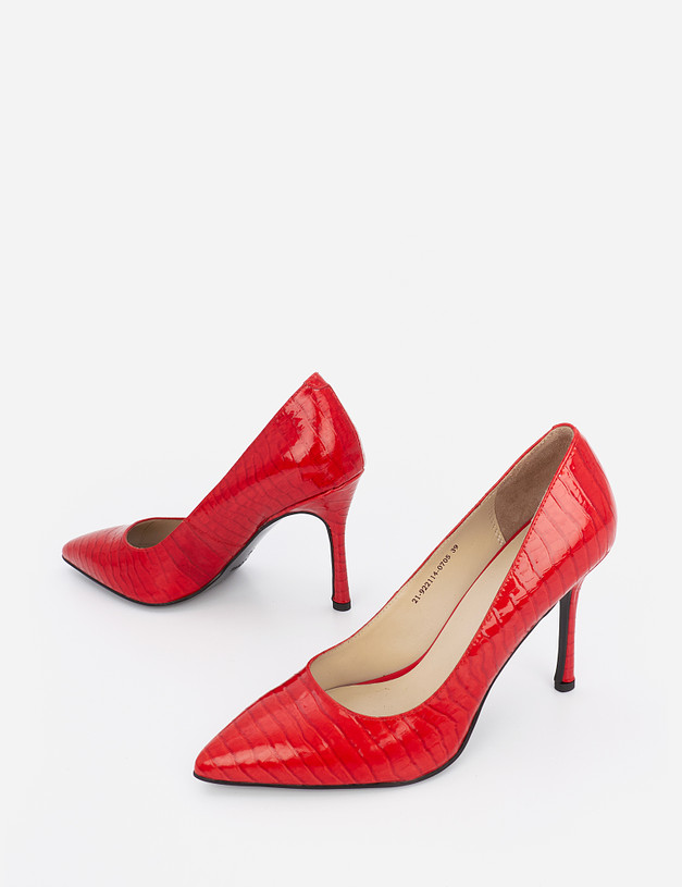 Красные женские туфли из лакированной кожи MASCOTTE 21-922114-0705 | ракурс 7