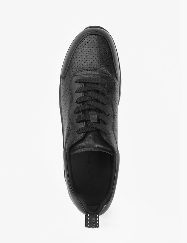 Черные кожаные мужские кроссовки MASCOTTE 58-2131824-3180M | ракурс 5