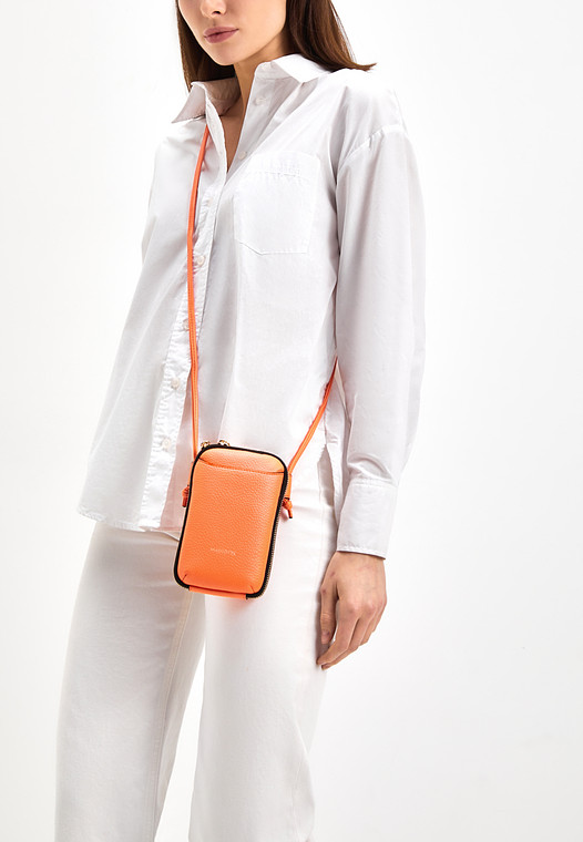 Оранжевая женская сумка для мобильного