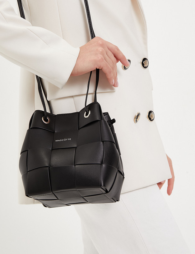 Черная женская сумка с плетеным дизайном MASCOTTE 610-4118-602 | ракурс 1