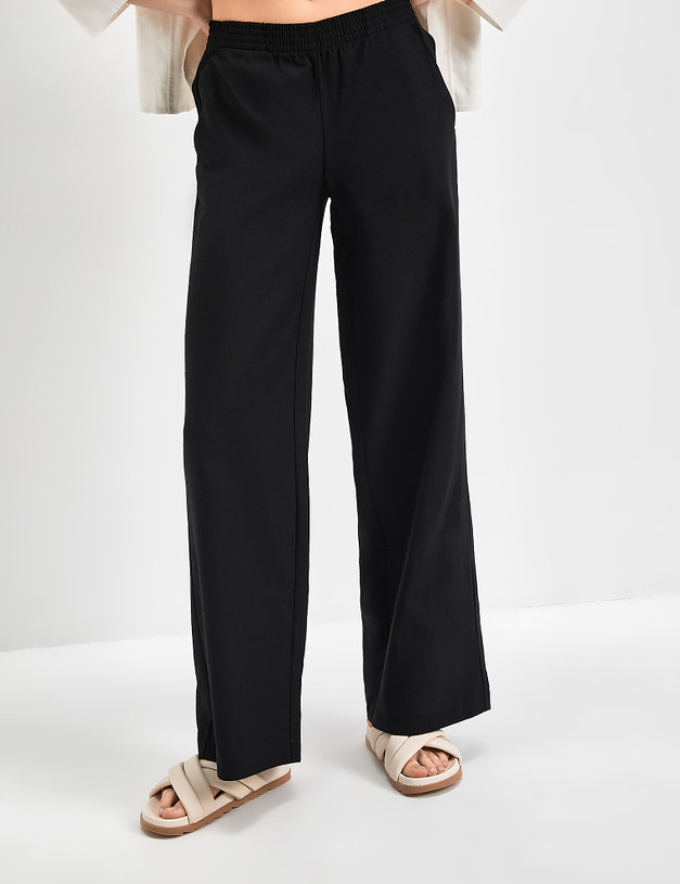 Широкие льняные женские брюки MASCOTTE 790-3117-2702 | ракурс 2