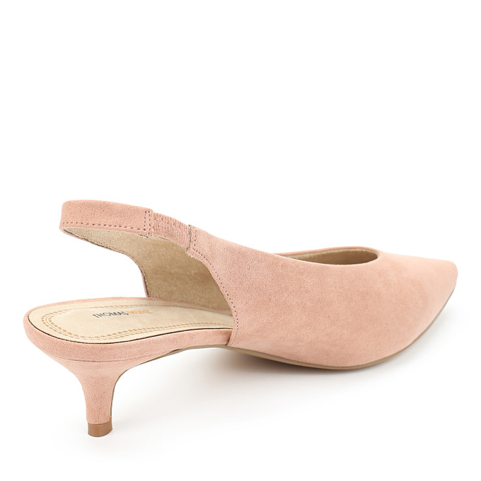 Розовые женские туфли с открытой пяткой на небольшом каблуке «Томас Мюнц»