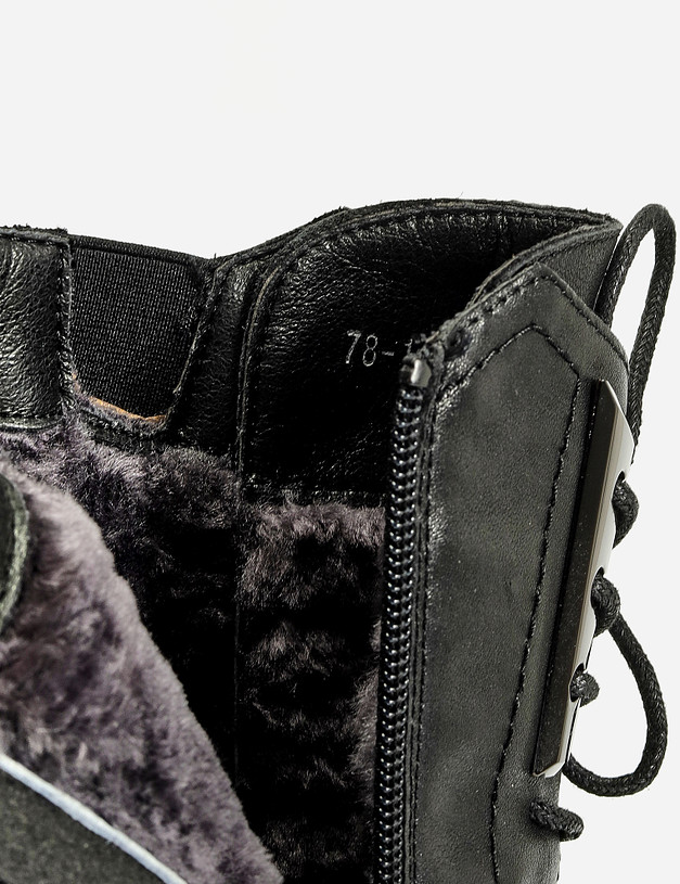 Черные женские ботинки на меху MASCOTTE 78-120831-0102 | ракурс 8