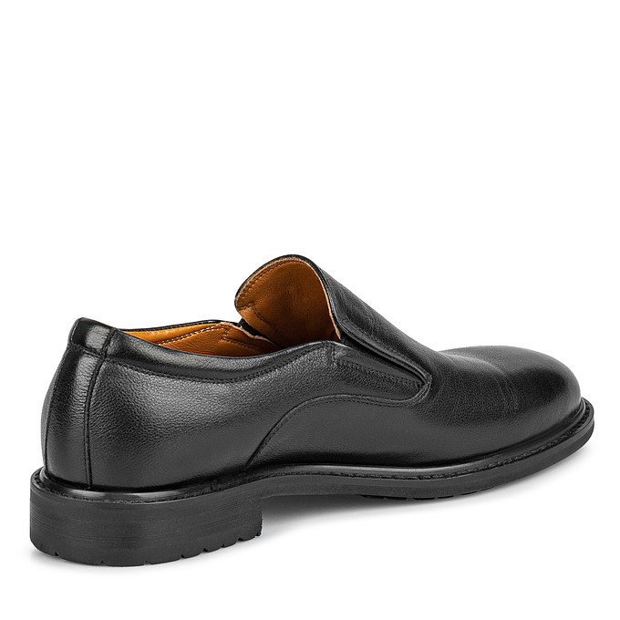 Черные кожаные мужские полуботинки без шнуровки «Саламандер»