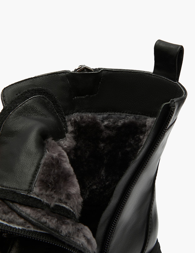 Черные женские ботинки на меху MASCOTTE 175-3202931-3100M | ракурс 6