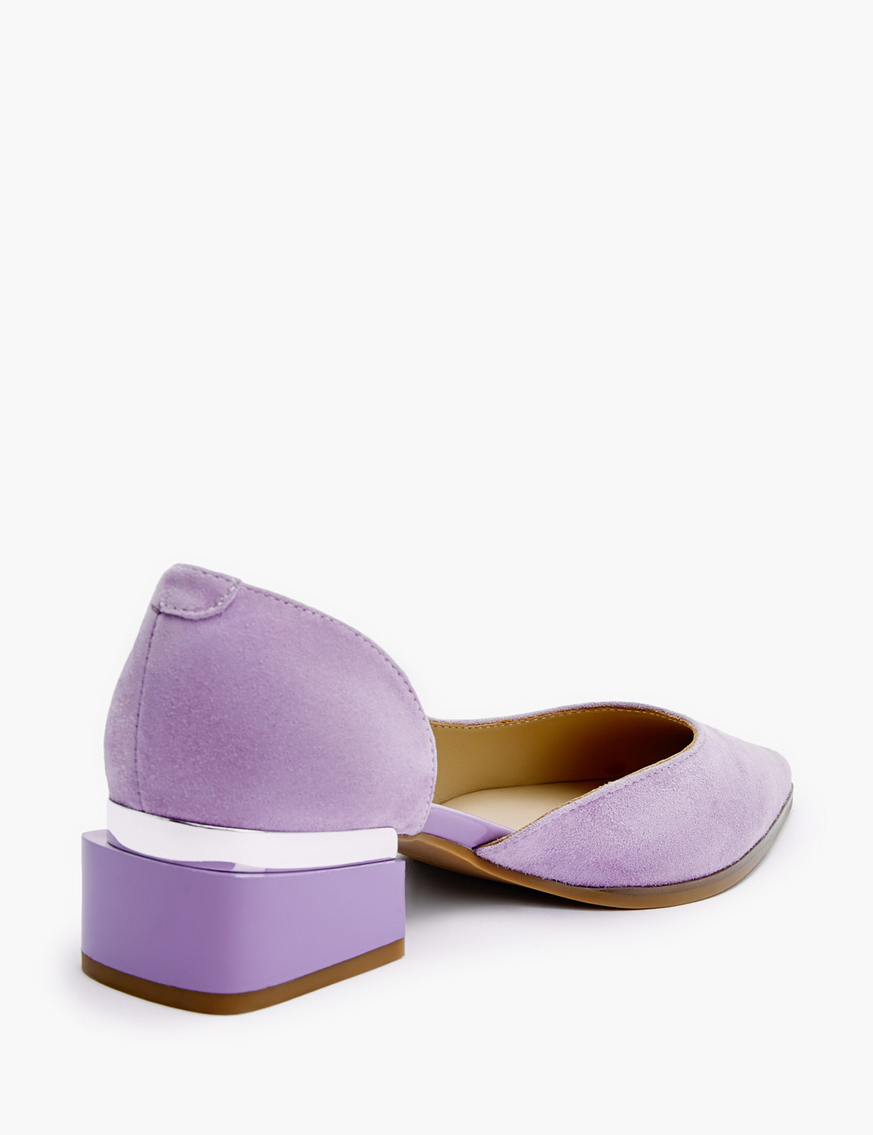 Сиреневые велюровые женские туфли 126-212611-4617M