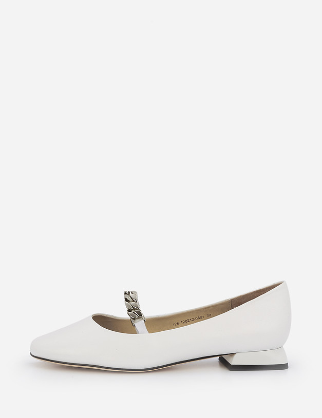 Белые женские туфли на низком каблуке MASCOTTE 126-120212-0501 | ракурс 2