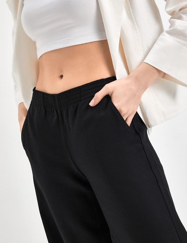 Широкие льняные женские брюки MASCOTTE 790-3117-2702 | ракурс 4