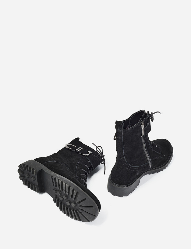 Черные велюровые женские ботинки MASCOTTE 99-9240835-3205M | ракурс 7