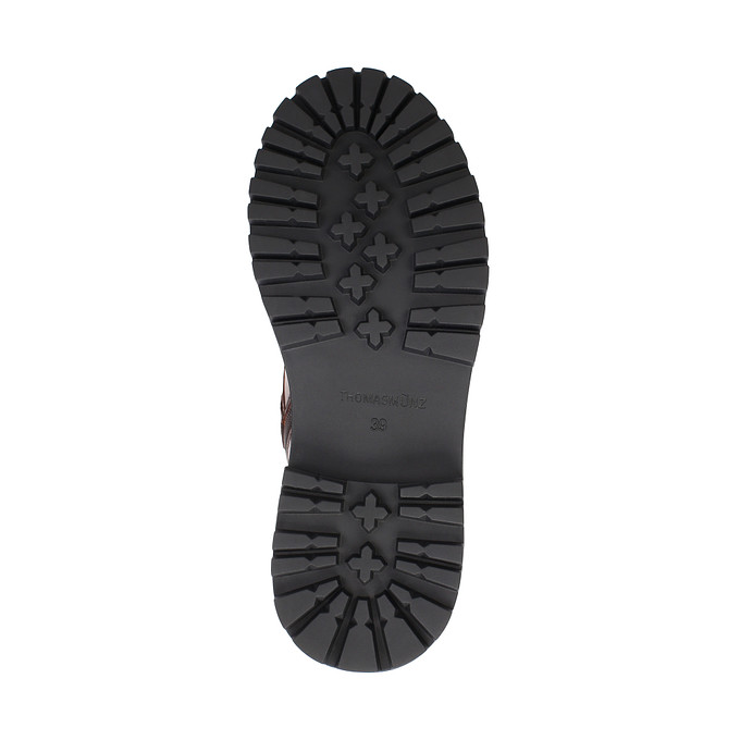 Коричневые женские кожаные ботинки с декоративными ремешками «Томас Мюнц»