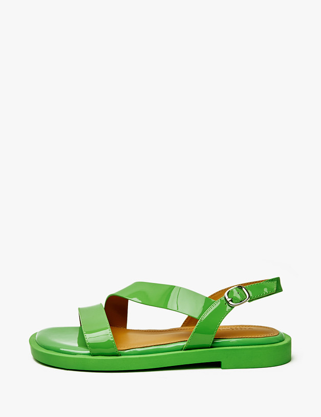 Зеленые лакированные женские сандалии MASCOTTE 94-410211-0704 | ракурс 1