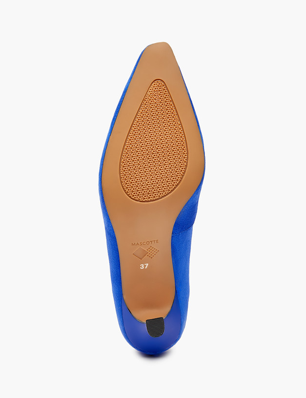 Синие женские туфли из велюра MASCOTTE 233-3181611-4628M | ракурс 5