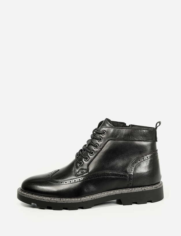 Черные мужские ботинки с перфорацией MASCOTTE 58-1210934-3128M | ракурс 2