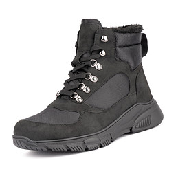 199-32WB-767SW Ботинки для активного отдыха женские и.кожа-текстиль/и.мех черн, INSTREET