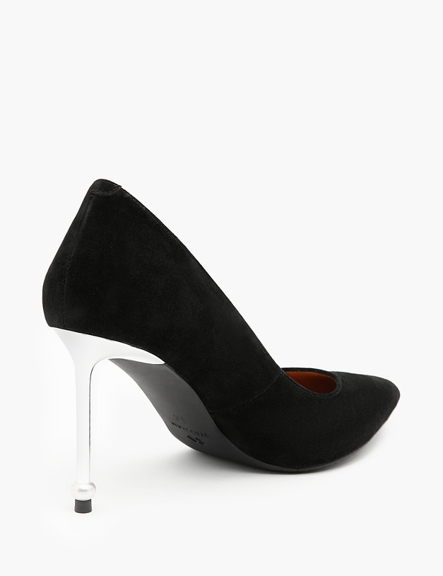 Черные женские туфли из велюра MASCOTTE 172-210211-3605M | ракурс 3