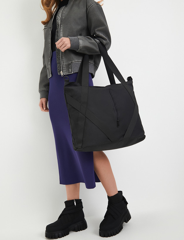 Черная женская сумка-шоппер MASCOTTE 679-3204-202 | ракурс 1