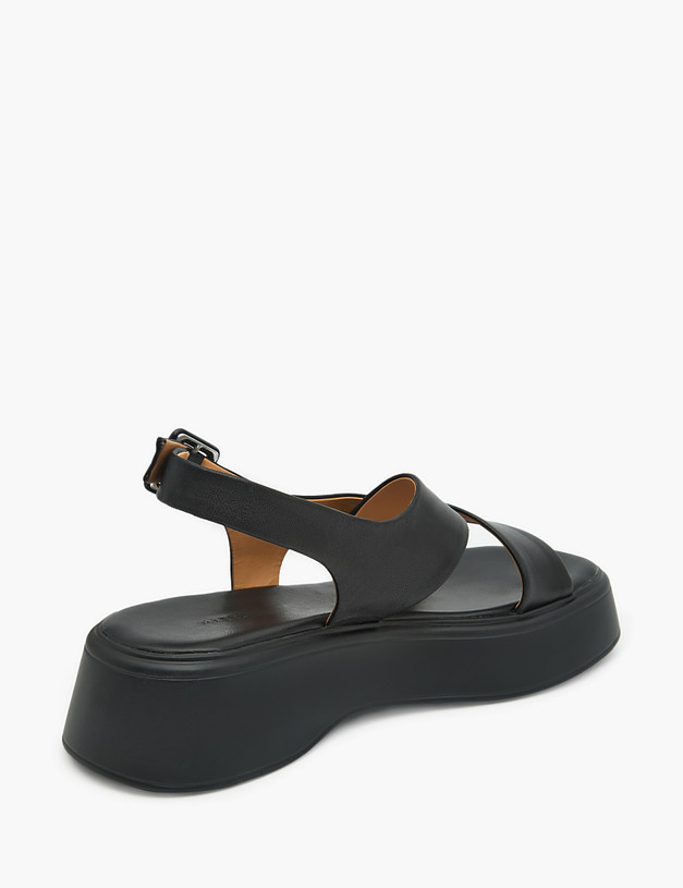 Черные кожаные женские сандалии MASCOTTE 126-311411-3501M | ракурс 5