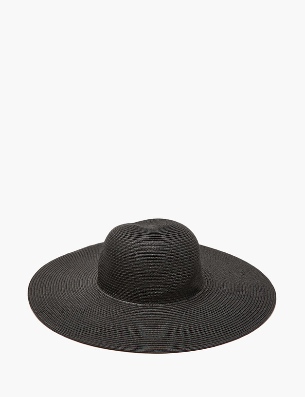 Черная женская плетеная шляпа MASCOTTE 783-4104-1002 | ракурс 2