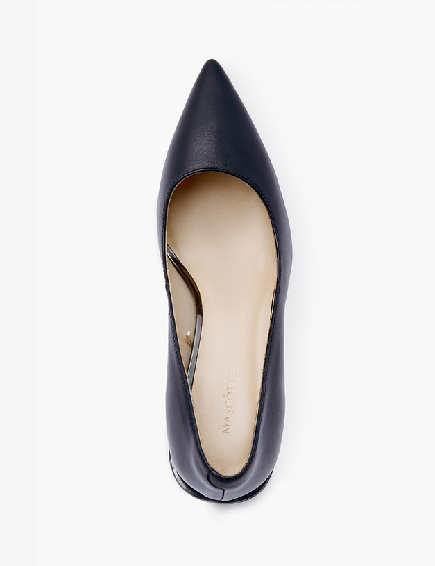 Черные кожаные женские туфли на широком каблуке MASCOTTE 100-311011-0502 | ракурс 4