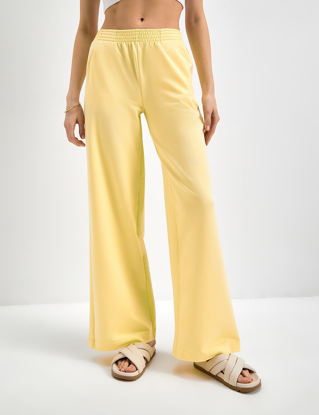Желтые женские брюки с эластичным поясом MASCOTTE 790-3112-2618 | ракурс 2
