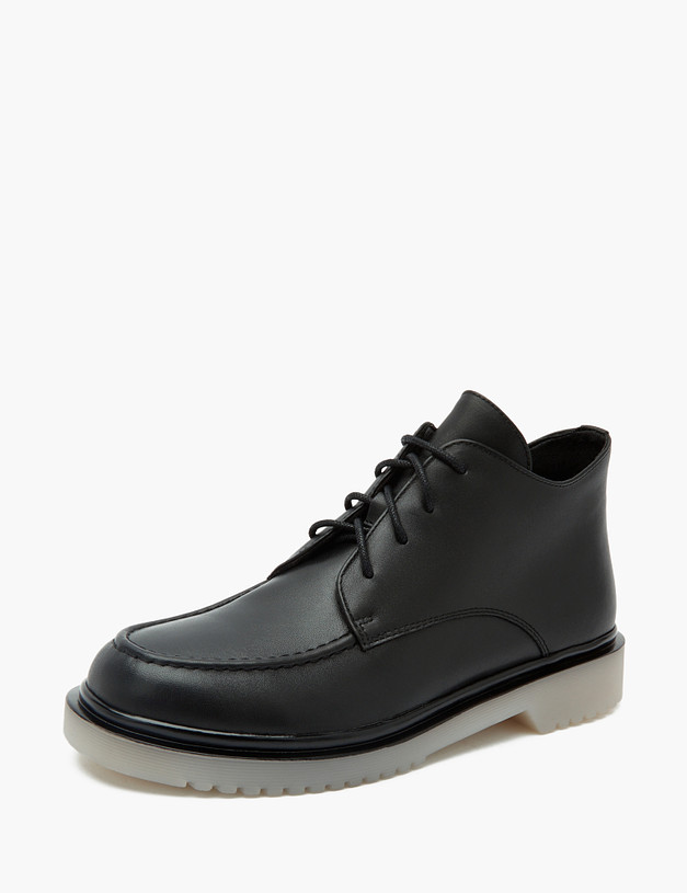 Черные кожаные женские ботинки MASCOTTE 233-310521-3199M | ракурс 3