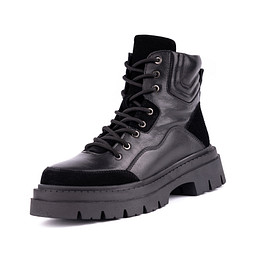 365-32WK-767KN Ботинки женские нат.кожа-велюр/шерсть-и.кожа черн, Zenden